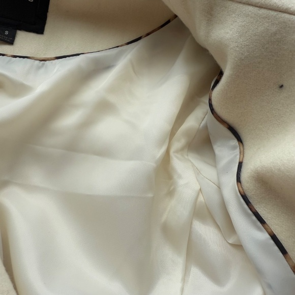 Express Wool Lined Pea Coat Cream Size S - Picture 4 of 13